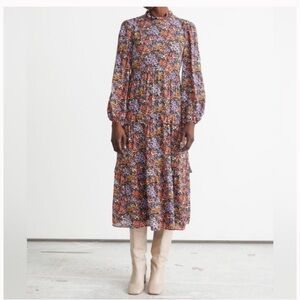 & Other Stories Paris Atelier Floral Tiered Midi Dress